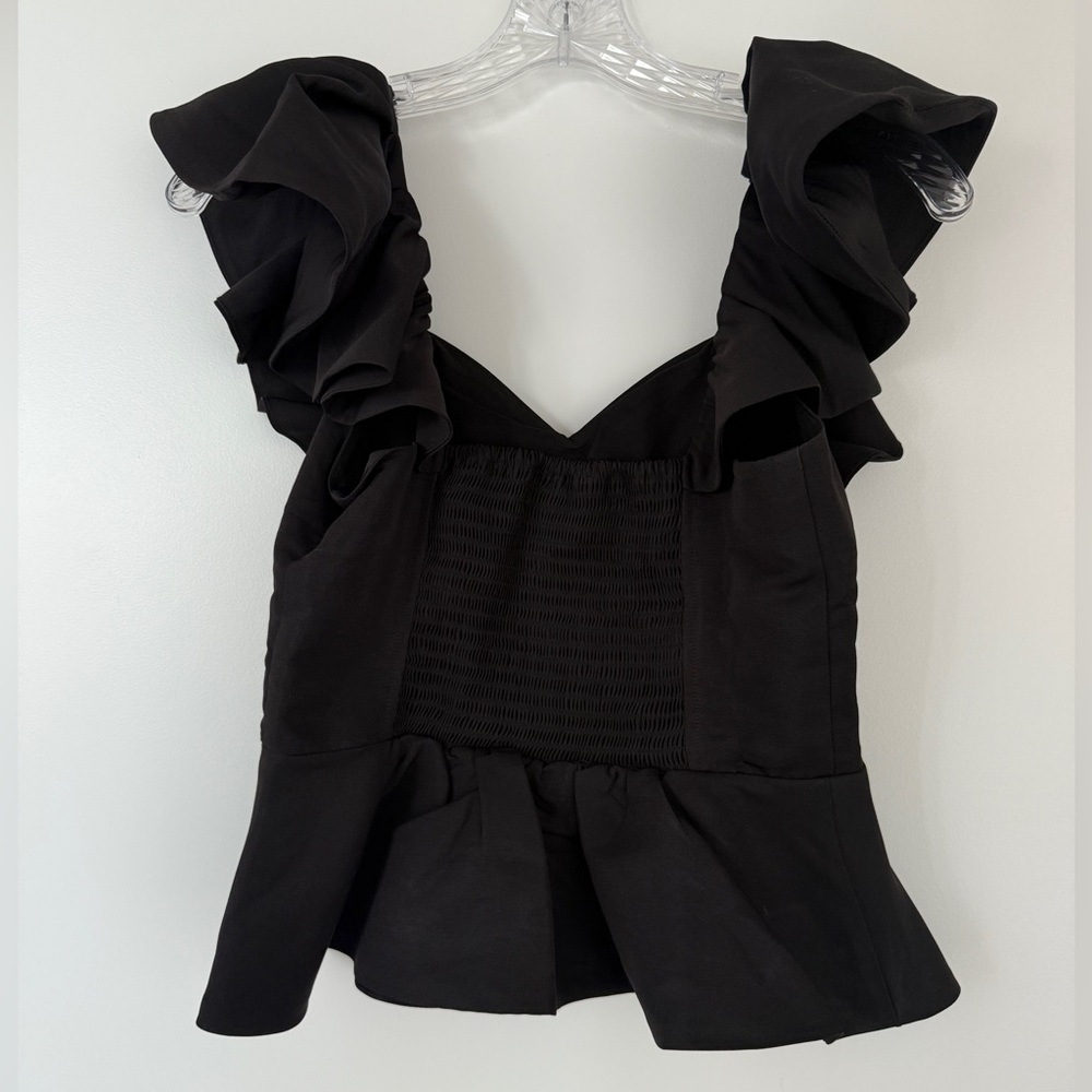 Express Black Ruffled Sleeveless Top - Picture 2 of 2